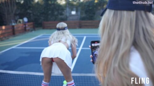 Grace Charis Boobs Tennis Photoshoot With Hot Friend 54