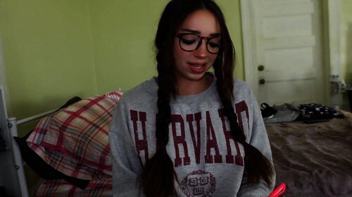 MollyMoonnn nude video Blowjob And Hard Sex With Glasses On