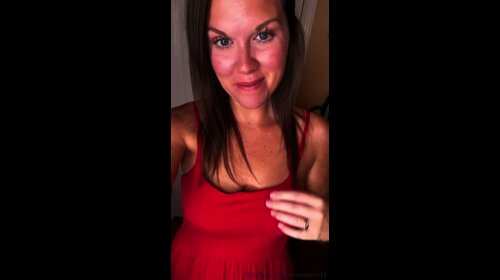 CurvyMama15 boobs flashing in a red dress