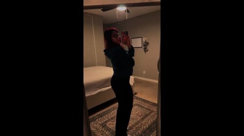 Tati Evans aka tatievans topless and jumping